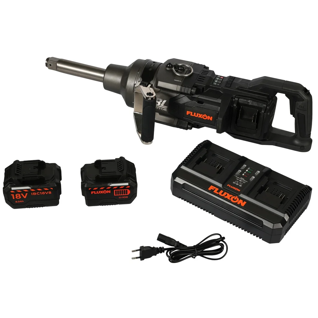 Fluxon accu slagmoersleutel 1” 4000 Nm incl. 2x 8 Ah accu en duosnellader - Image 5