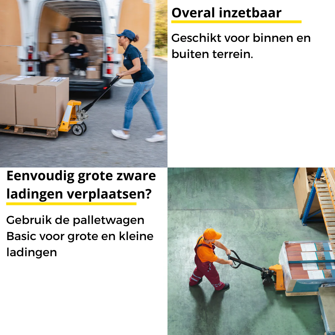 NIEUW Palletwagen 1500KG - Vorklengte 1150mm - Dubbel vorkwiel - Image 4